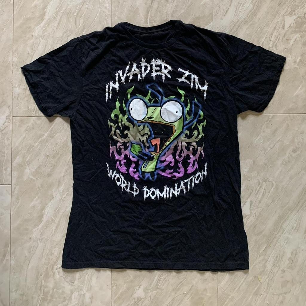 Vintage Invader Zim Cartoon Print Short Sleeve TShirt Retro Unisex Graphic Tee 90s Nostalgia Summer Streetwear Y2k Tee Top