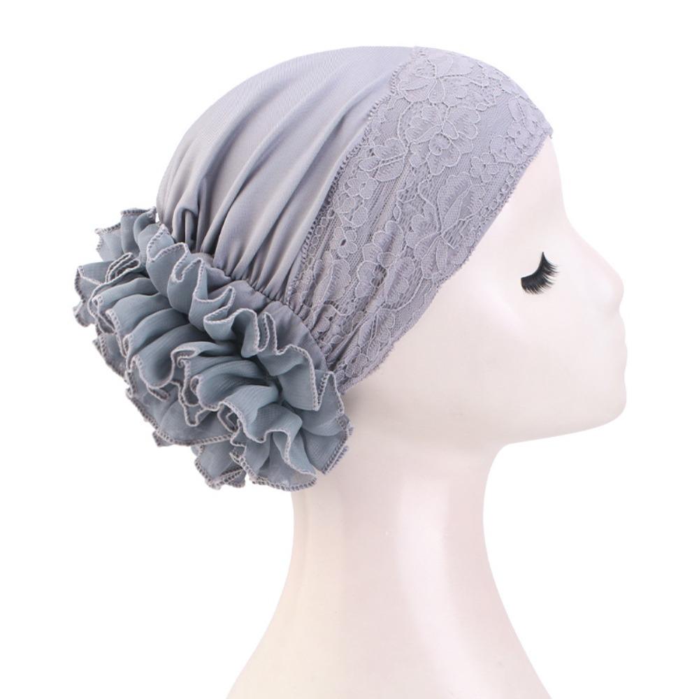 Soft Turban Hat Solid Color Pullover Hat Elegant Women's Hijabs  Women Headwear