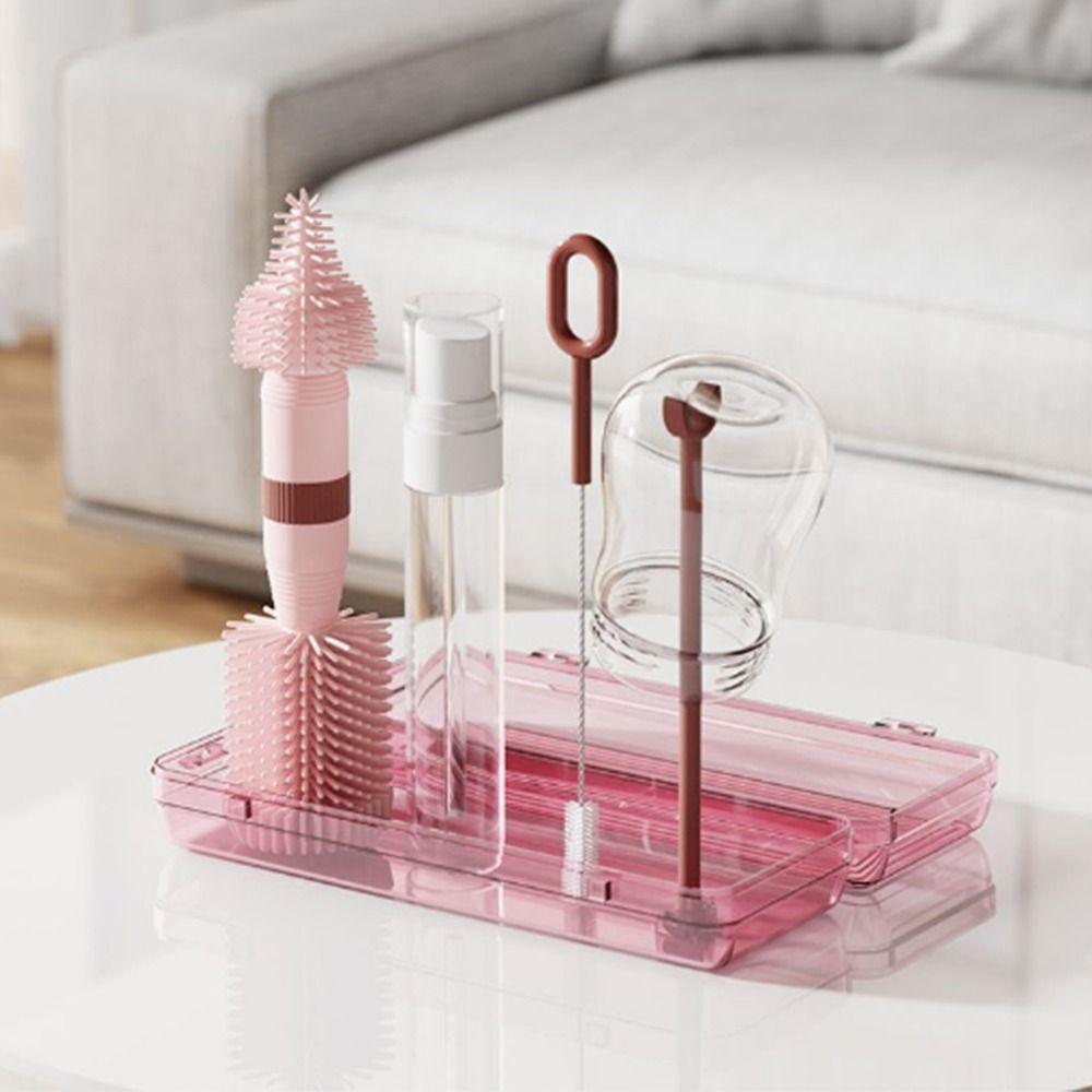 Travel Size Bottle Cleaning Brush Set Compact Milk Bottle Brush Kit  Kitchen Use