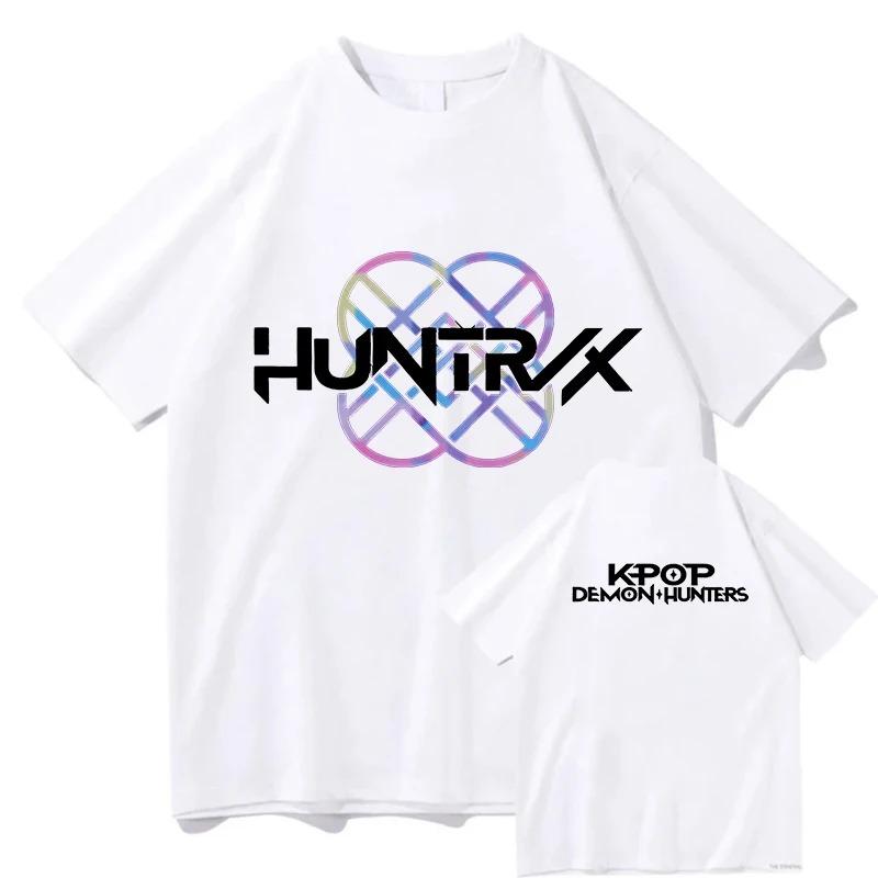 Trend Loose Tops Unisex Street Hip Hop Fashion Casual T-Shirt Anime K-Pop Demon Hunters Tees Harajuku O-neck Casual Shirt Gift