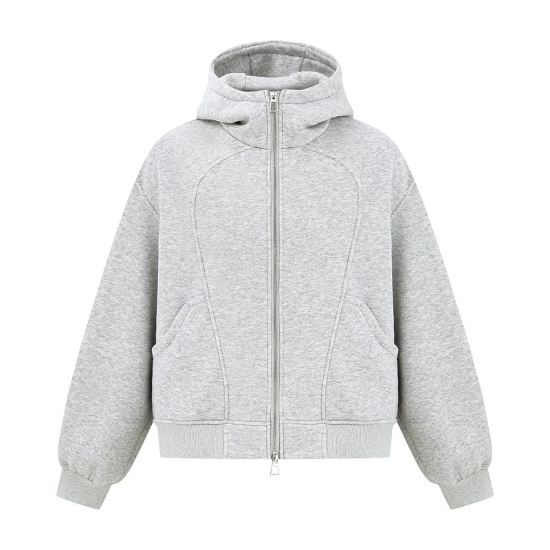 Kisko Trendy American-Style Heavyweight Double-Zipper Air Layer Hooded Sweatshirt for Men and Women with a Stylish Silhouette and Casual Fit