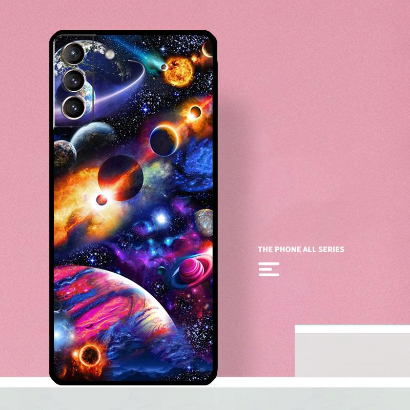 Outer Space Planet Stars Moon Phone Case For Samsung Galaxy S25 S26 Ultra S20 S21 S22 S23 S24 Plus S10 S25 FE Cover Coque