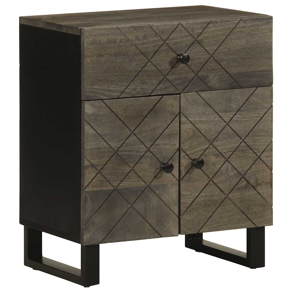 Vidaxl Szafka Nocna, Czarna, 50X33X60 Cm, Lite Drewno Mango