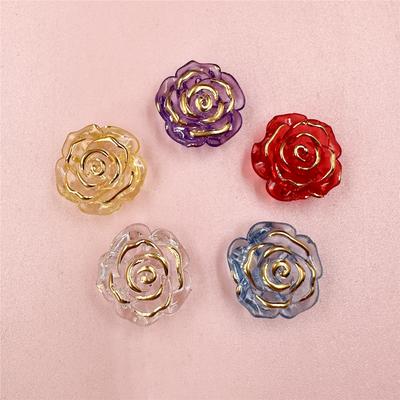 Phone Chain Making Jewelry Accessories Fashion Acrylic Rose Beads DIY Accessory Handmade Material 18.6mm Gift 5Pcs