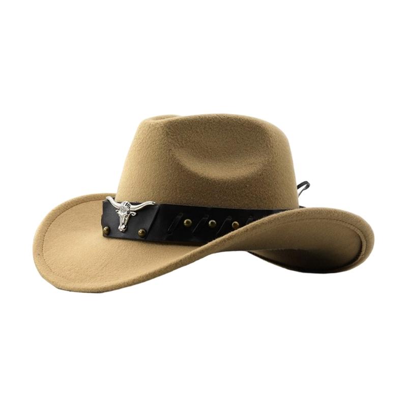 

Стильні ковбойські капелюхи Регульована стрічка Дихаюча тканина Зручна посадка Аксесуар для вестерн-вечірки outdoor-фестивалю OS верблюд