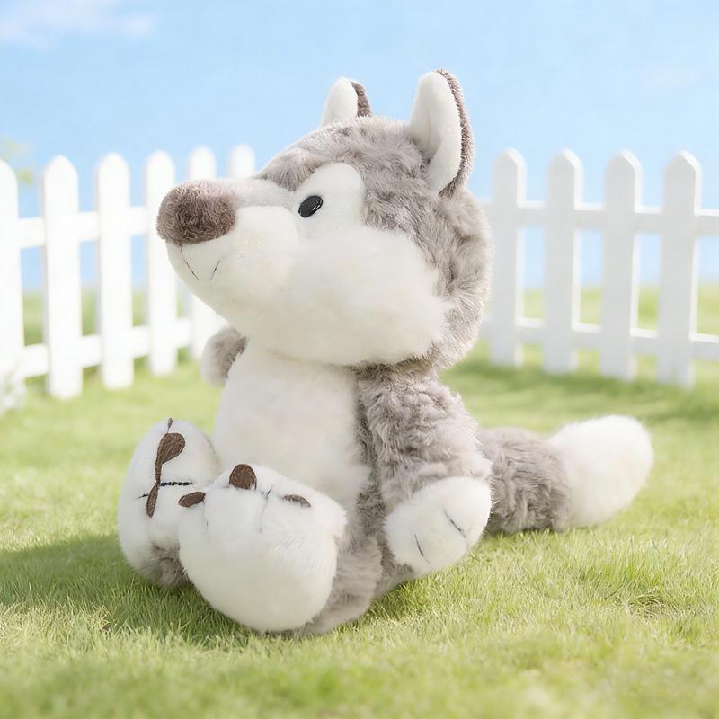 Peluche Lupo 17cm Lupo Grigio Bambola di Peluche Kawaii Decorazione per la Casa Giocattoli Giocattolo per Accompagnare il Sonno delle Bambine Regali Sorpresa di Compleanno per Amici