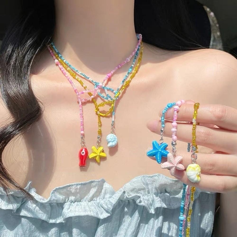 

Cartoon Dopamine Necklace Colorful Beaded Necklace Fashion Choker Necklace for Girls Jewelry 7
