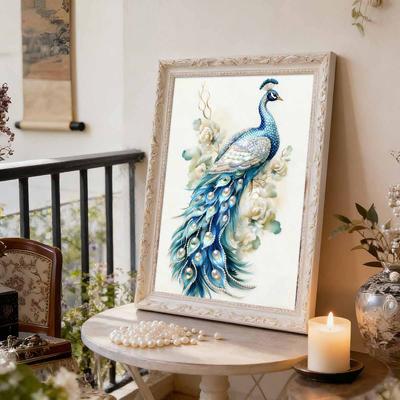 Set Pittura con Perle Fai da Te Modello Pavone Decorazione per la Casa Diamanti Adesivi Fatti a Mano Tela Creativa Pittura Artistica con Perle Artigianato Regalo Perfetto