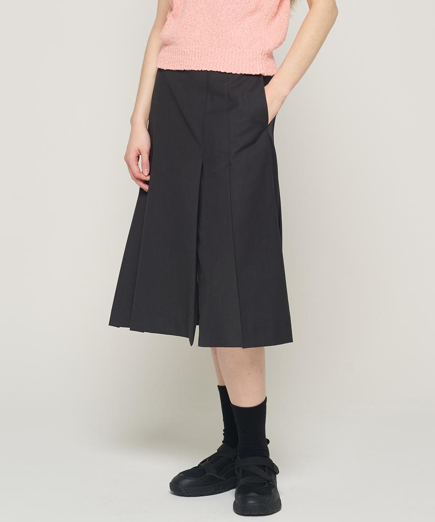 Cargo Bros For Woman Pleated Long Skirt (Black)