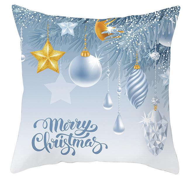 New Blue Snowflake Pillow Cover Winter Christmas Snowman Cushion Cover
