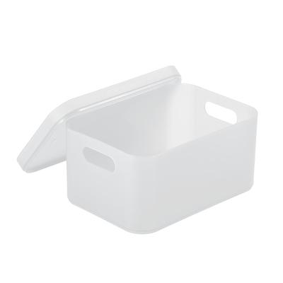 Makeup Organizer Dustproof Plastic Storage Box Container with Lid for Office Home Organization
