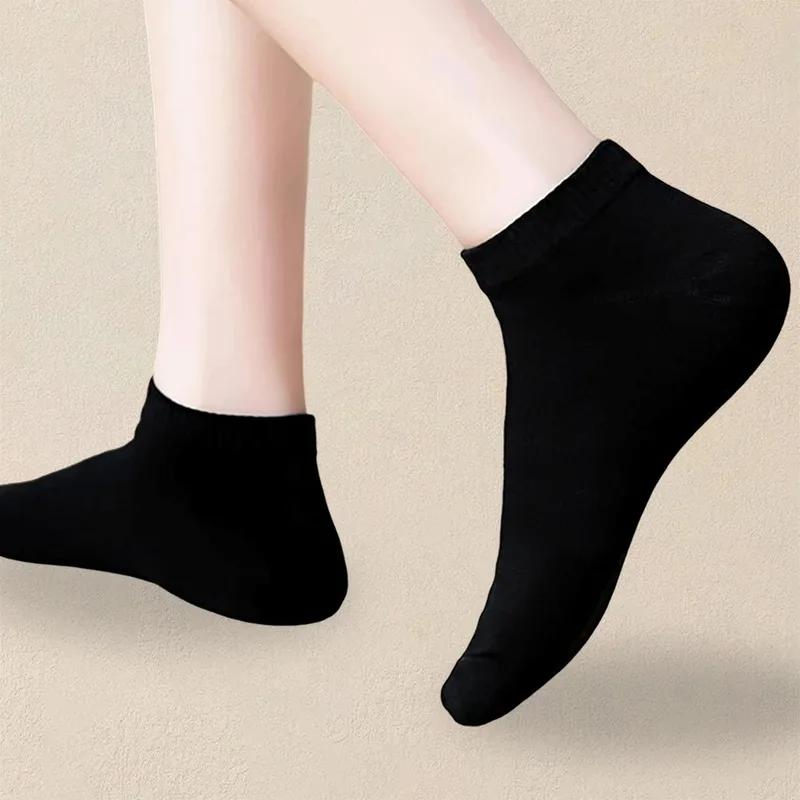 1-40 Pairs Men's Boat Socks Business Sport Sweat Absorption Mature Summer Autumn Solid Color Non Pilling Versatile Ankle Socks