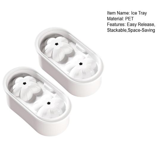 Stampo per Cubetti di Ghiaccio in Silicone a Forma di Fiore di Ciliegio con Coperchio Rilascio Facile Impilabile Salvaspazio per Congelatore Fai-da-Te per Whiskey Cocktail