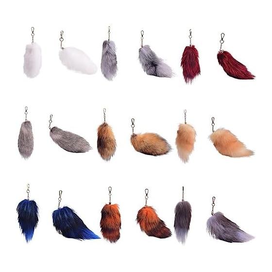[Gitvirgo] Fox Tail Keychain Fox Tail Fluffy Mobile Tail Keychain Bag Accessory Key Chain Bag Charm Tail Fox Plush Mobile Phone Strap Key Decoration