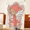 Anime C-Cardcaptor S-Sakura Throw Flannel Throw Blanket, Lightweight Cozy, Durable Washable cute Cool