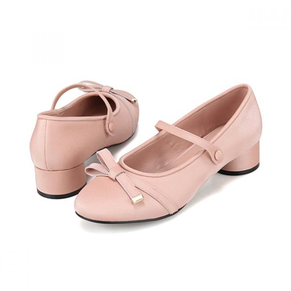 Barbara Leather Round Ribbon Mary Jane Pumps 3.5cm 2colors Bbj116