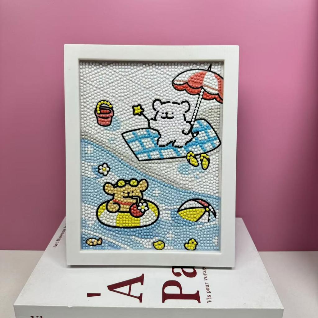 Children'S Diamond Painting Framed Handmade Diy Material Bag Sanrio Diamond Paste Painting Concentration Toy