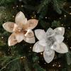 Glitter Artificial Poinsettia Flower 15CM Simulation Flowers New Sequins Flower  Home Decoration
