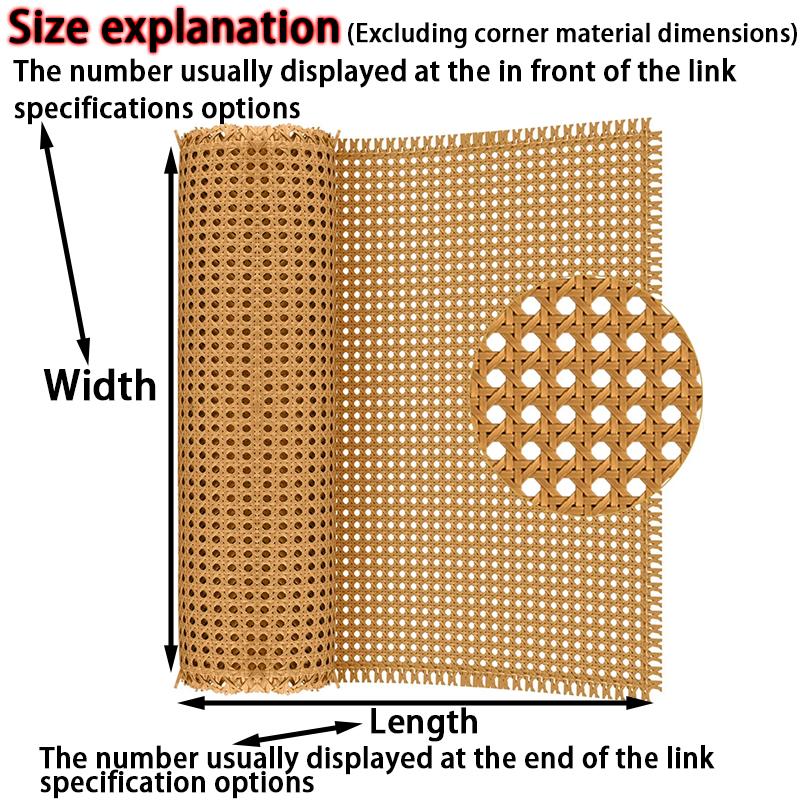 40-55cm Width 0.6-2 Meters Length Plastic Rattan Cane Webbing Roll Wicker Sheet Outdoor Chair Table Furniture Repair Material
