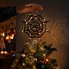 Indoor Outdoor Holiday Decor Halloween Spider Web Tree Topper Decoration Metal Festive Trick or Treat Ornament for Yard Celebration Party Favors