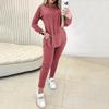 Women Suit Hooded Sweatshirt Long Sleeve High Waist Pants with Pocket Comfortable To Wear Stylish Suit