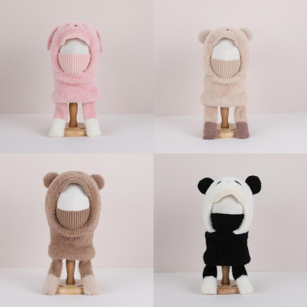 Toddler Cartoon Fleece Hat With Face Mask And Ear Protection For Winter