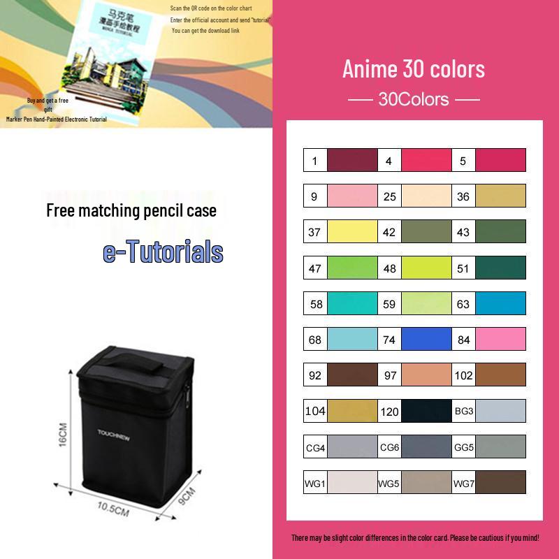Third Generation Anime Art Marker Set - 12 Oil-Based Colors