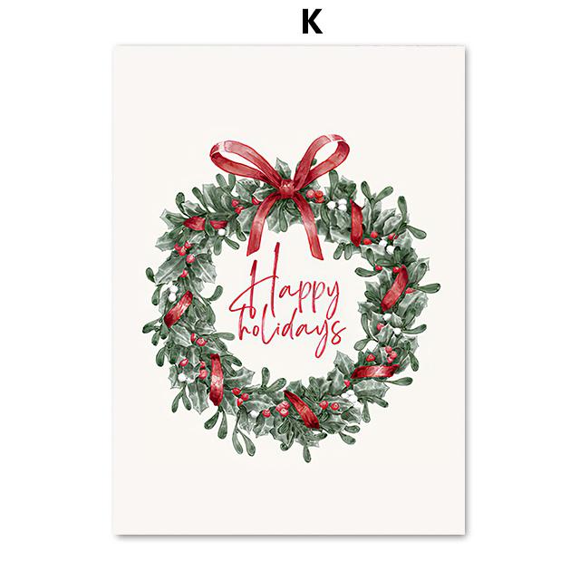 Cuadro de paisaje de invierno, pintura en lienzo, arte de pared, pino, coche rojo, casa de pino, árbol, póster e impresión para decoración del hogar, regalo de Navidad