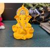Yellow Mukut Ganesha - Good for Divine Home/Office Decor, Car Dashboard Idol, Housewarming Gift