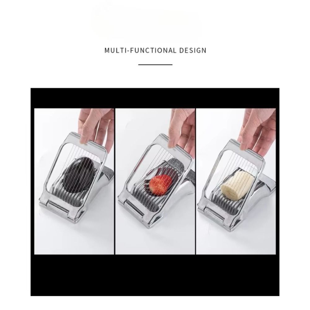 Heavy Duty Strawberry Slicer with Stainless Steel Wire Egg Cutter Convenient Egg Slicer  Tomato