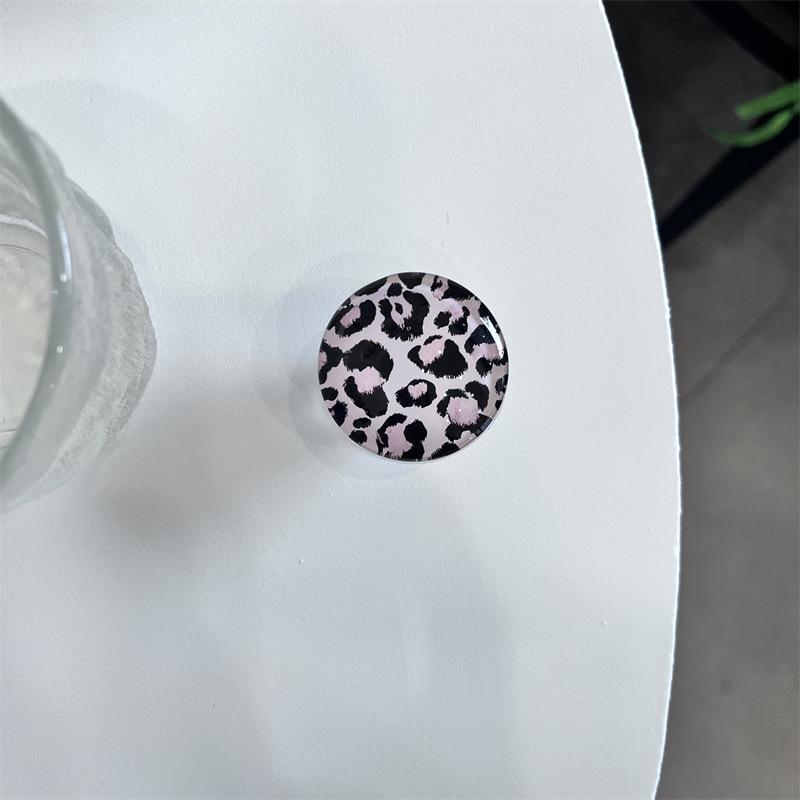 Leopard Print Crystal Glass MagSafe-Compatible Magnetic Stand
