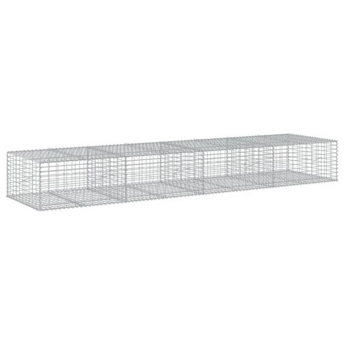 VidaXL Panier gabion avec couvercle 400x100x50 cm fer galvanisé, mur en gabion, mur de soutènement en gabion, clôture en 3295181