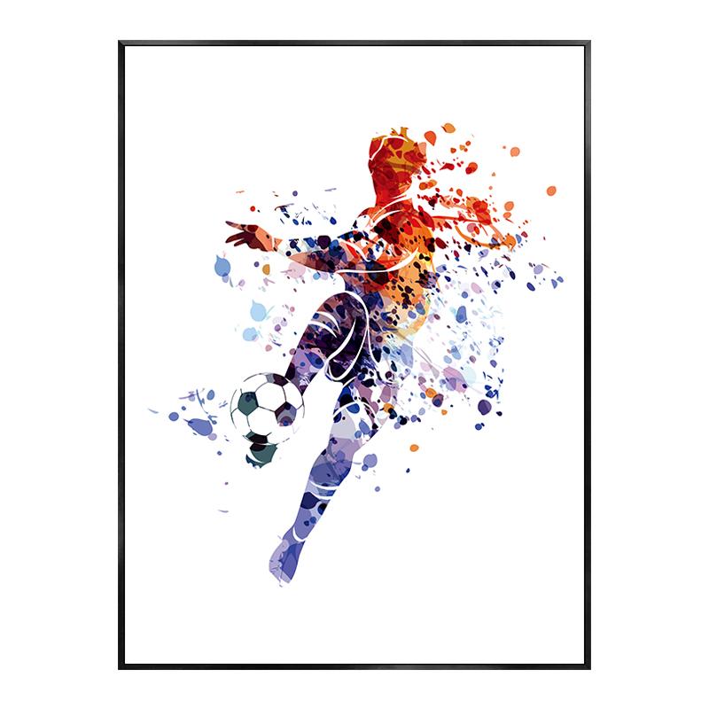 

Современный акварельный плакат с футболистом, абстрактный футбол, декоративные принты, картины, холст, настенные художественные фотографии, декор для гостиной 30x40cm No Framed