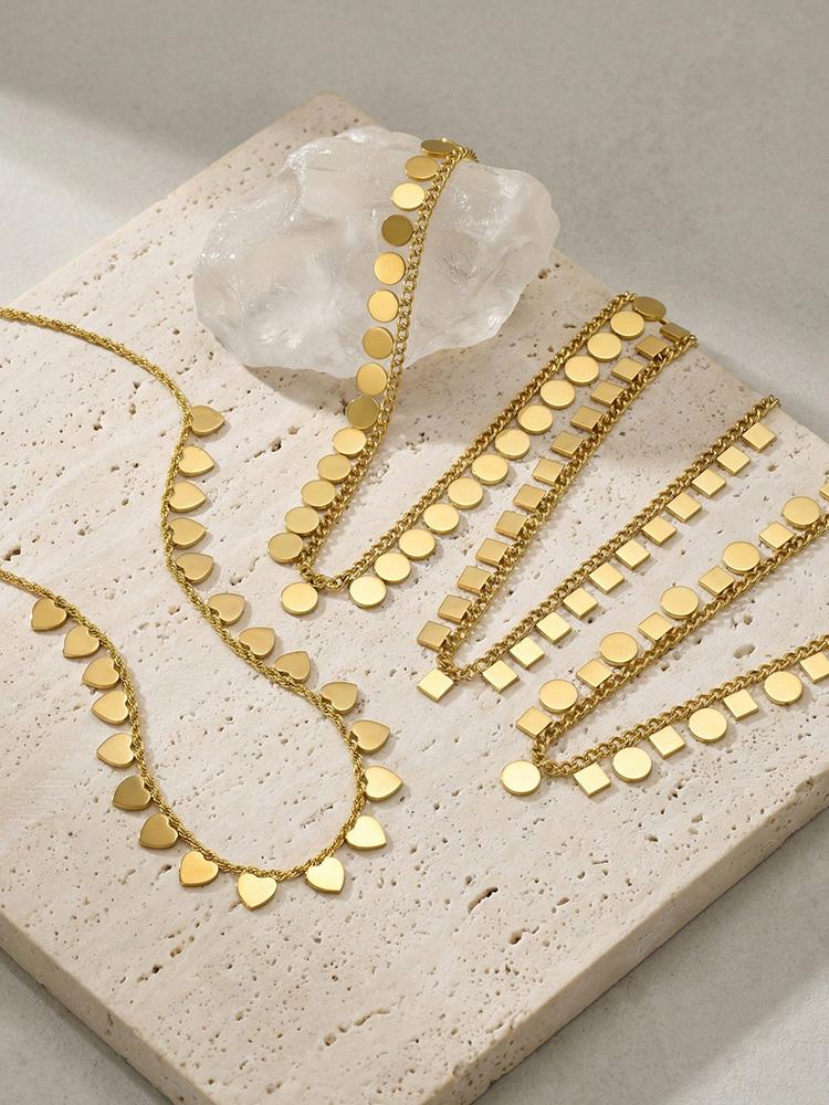 Charms Chic Pendant Necklace for Women, Stainless Steel Chain Necklace, Tarnish Free Trendy Jewelry