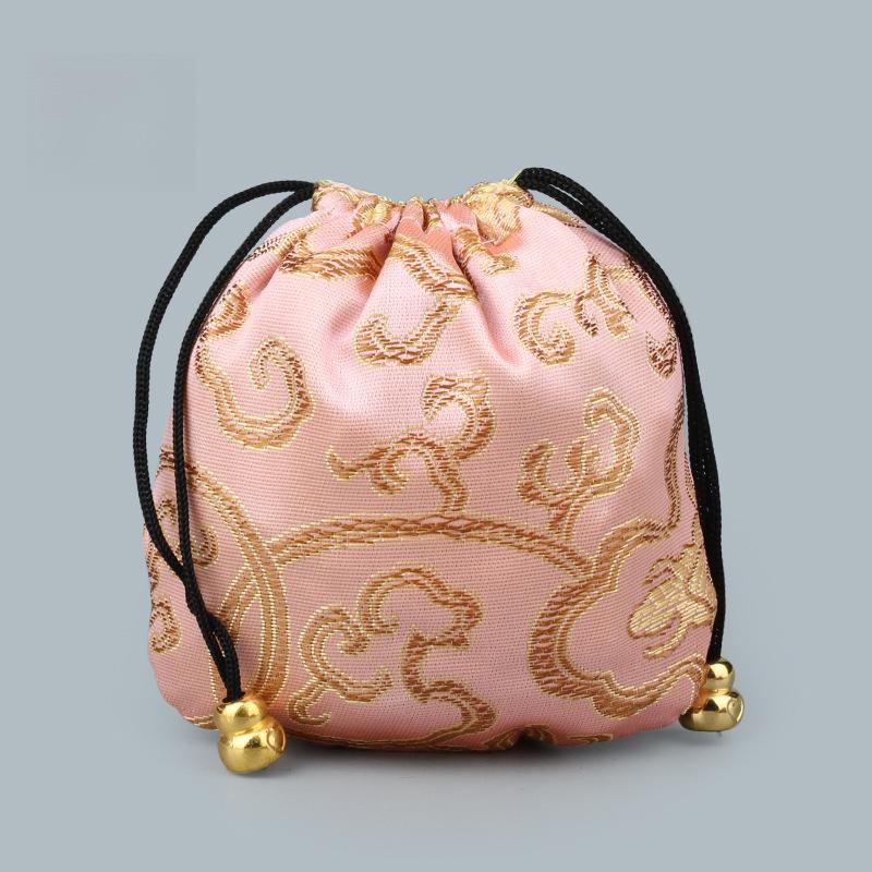 18 Brocade-Style Drawstring Bags for Buddhist Beads Bracelets & Cultural Play