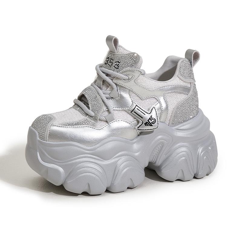 Dad Shoes Girl 2025 Autumn New Breathable Mesh Lightweight Thick-soled Inner Height Growing Women's Shoes Versatile Casual Sneakers