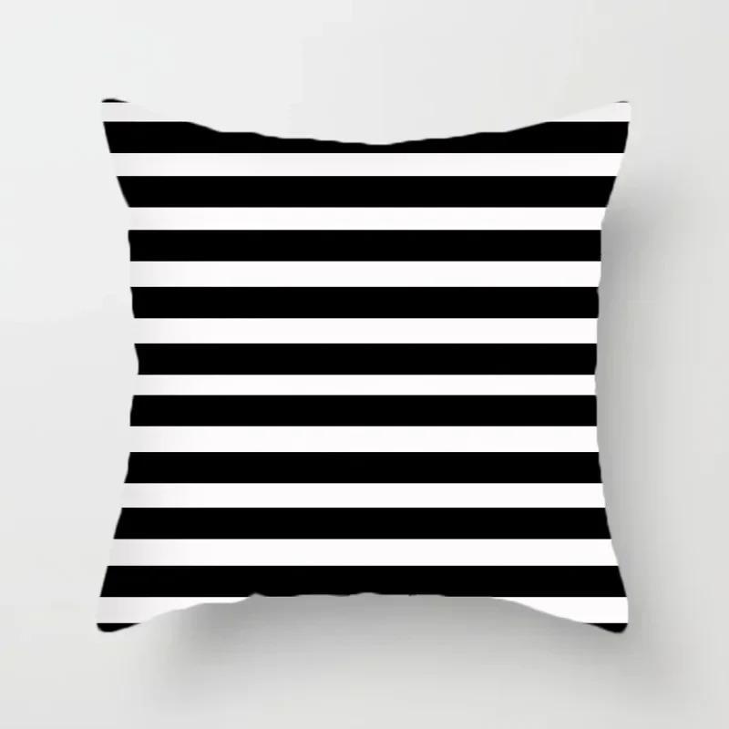 Black and white classic pillowcase polka dot stripes geometric pattern cushion simple modern style sofa decoration pillow