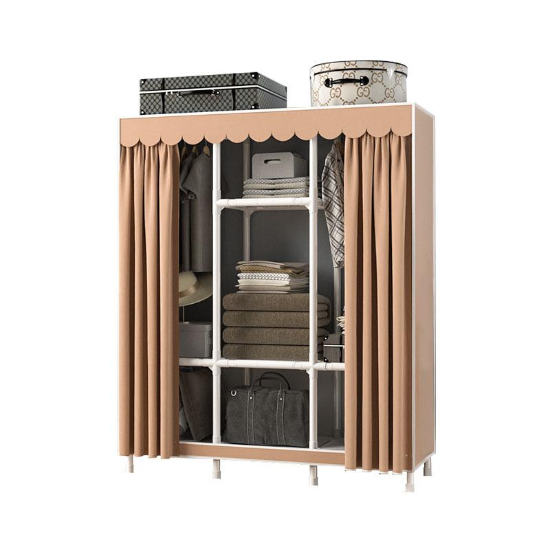 Simple Wardrobe Assembly Cloth Hanger Oxford Fabric Household Combination Thickened Steel Pipe Assembly Dustproof Cloth Wardrobe