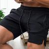 Kurze Hose mit Reißverschlusstaschen Kordelzugverschluss Herren Mid-Rise Sportshorts zum Joggen