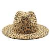 Ladies Camel Fedora Leopard Hat Men'S Jazz Hat Spring Top Hat Gambler Hat Big Eaves Hat