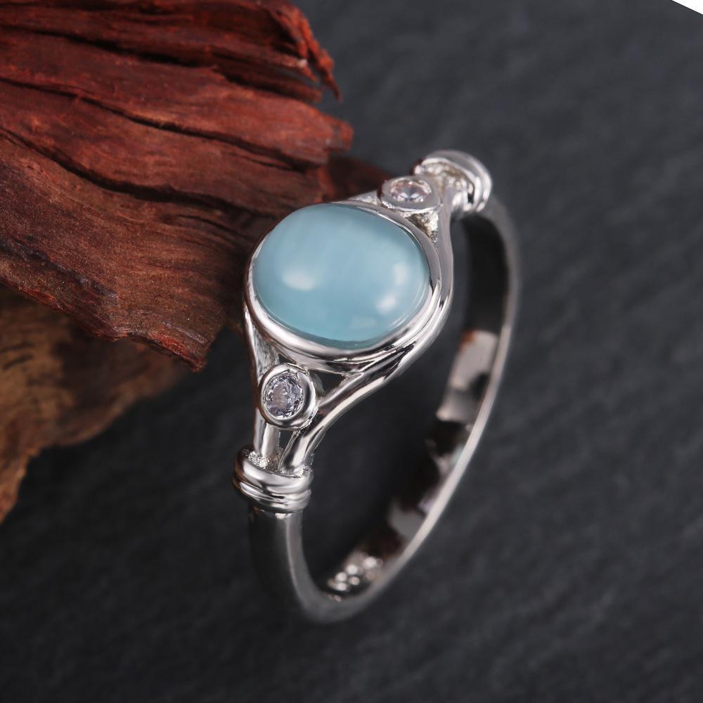 Wind eenvoudige sfeer turkoois ring, veelzijdige trendy sieraden voor dames