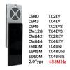 TX4UNI TX2EV TX2REV TX4UNIS TX4UNIF TX4RUNI Garage Remote Control Garage Door Opener 4 Buttons 433MHz