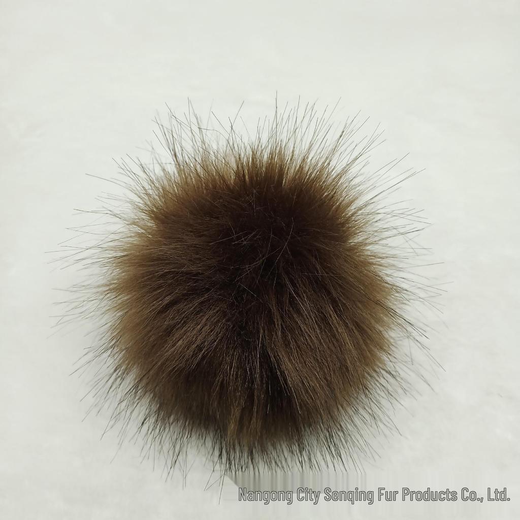 Colored 15cm Fluffy Faux Fur Fox Ball for DIY Hat Pendant