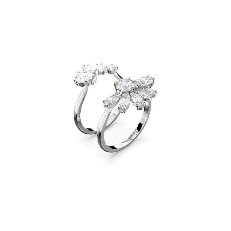 Swarovski Anillo Personalizado Gema Anillo Flor de Corte Mixto Anillos para Mujer Blanco 5644665