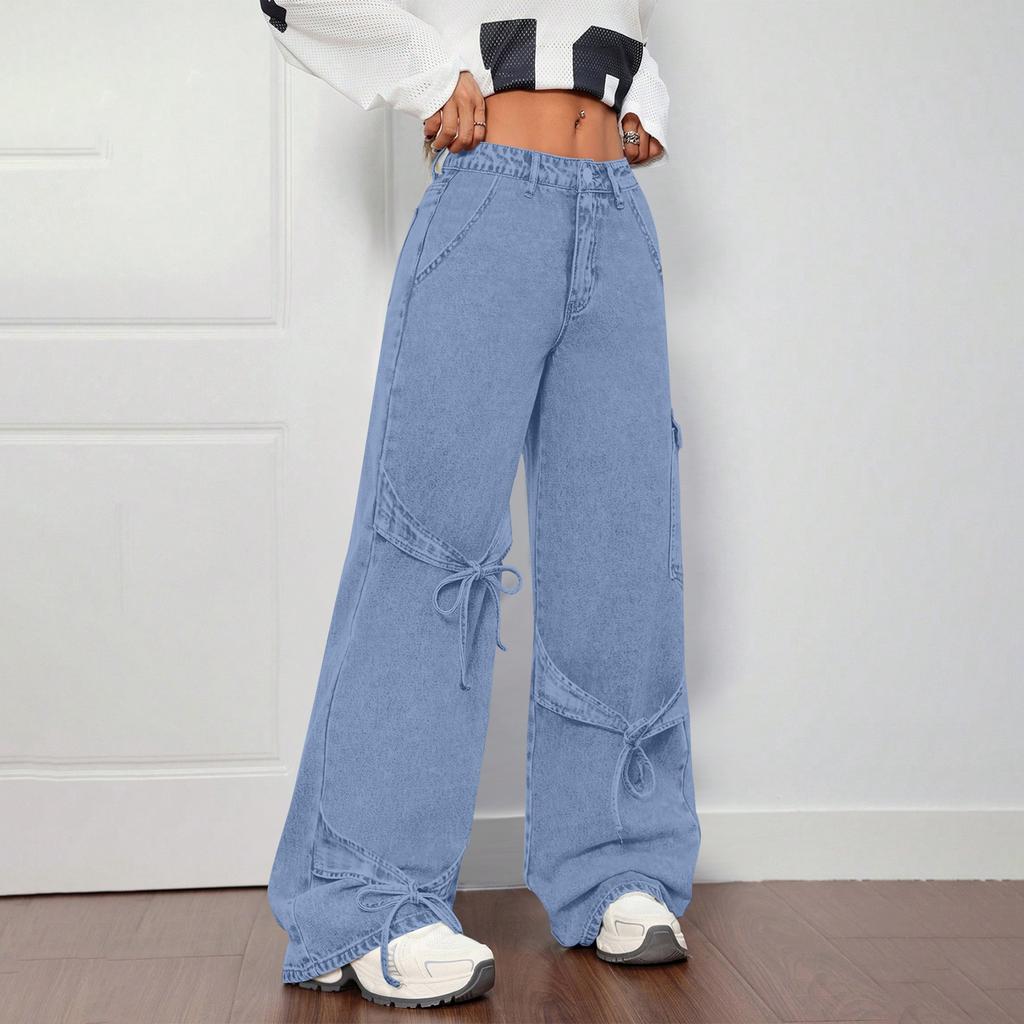 Ladies' Retro Straight Leg High Waisted Jeans