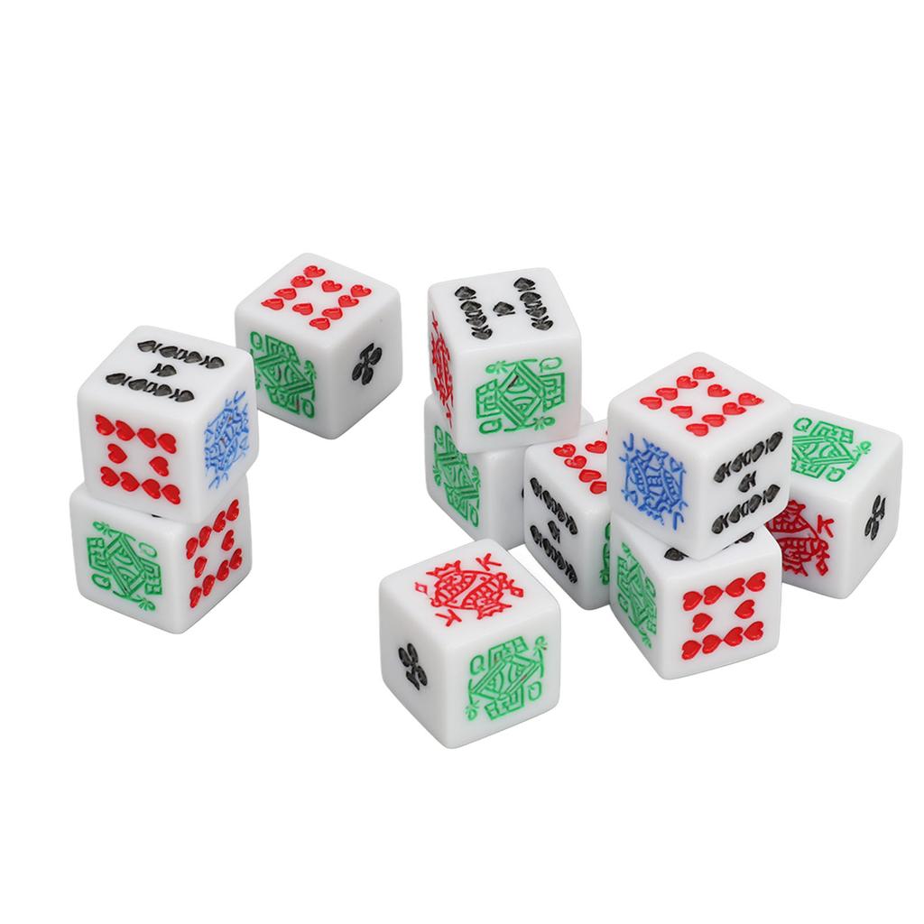 20 Pieces 6 Sided Poker Dice Acrylic Game Dice Set Great for Poker Games Party Supplies Birthday