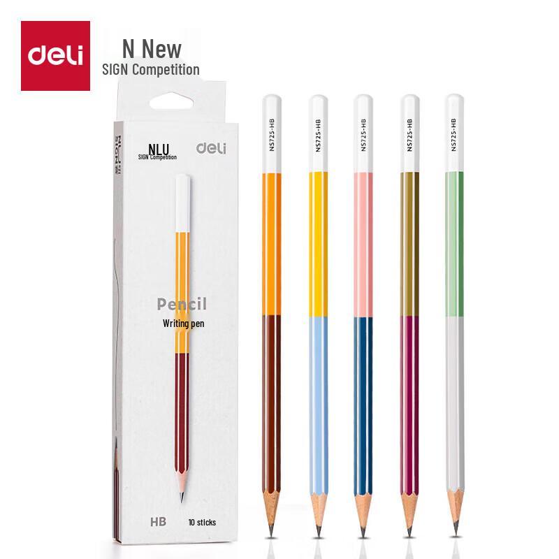 Deli Newsee NS725 HB Mixed Color Pencils (10-Pack)