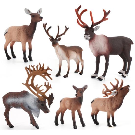 Animal Figurine Durable Cognitive Competence Educational Toy Desk Decoration Christmas Elk