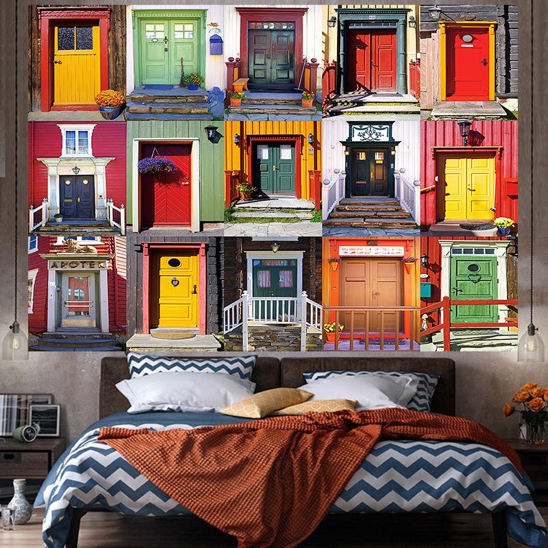 Okenní dekorace v ins stylu Velký gobelín Nástěnná geometrie Hippie gobelín Domácí pokoj Dekor Estetická dekorace