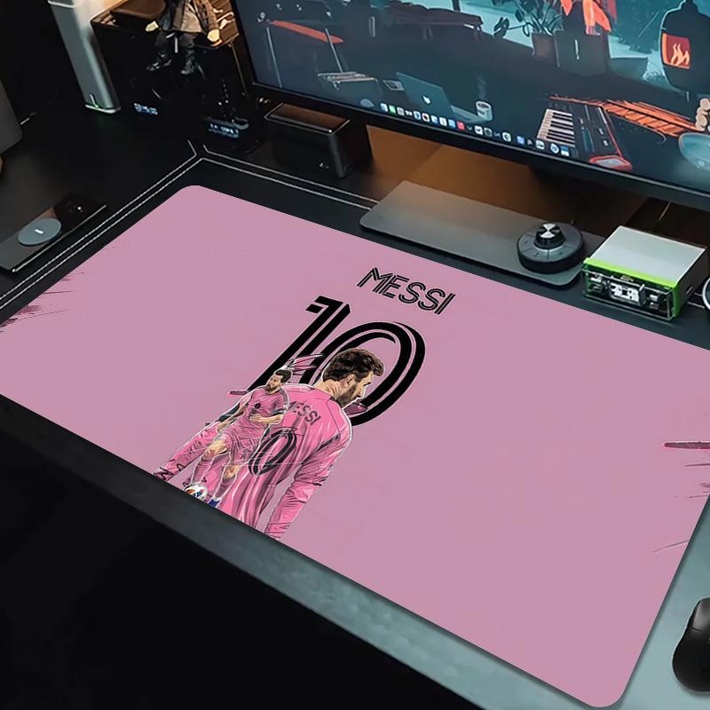 Tappetino Mouse Colore Maglia Rosa Messi Grande Cuscino Tavolo da Gioco Antiscivolo Laptop Tablet Mousepad Grande Tappetino XXL Mini PC Tappetino da Gioco Con Bordo Lock